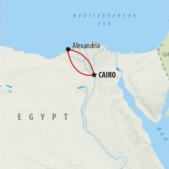 tourhub | On The Go Tours | Cairo & Alexandria Uncovered - 6 days | Tour Map