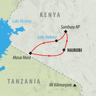 tourhub | On The Go Tours | Kenya Up Close (superior) - 8 days | Tour Map