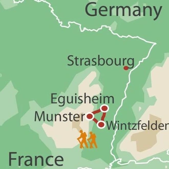 tourhub | UTracks | Alsace Mountains & Vineyards | Tour Map