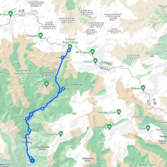 tourhub | Nepal Hiking | 13 nights/14 days - A Journey to Everest base camp | Tour Map