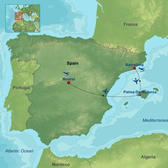 tourhub | Indus Travels | Enchanting Spain and Mallorca Island | Tour Map