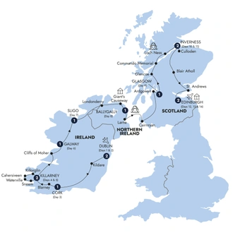 tourhub | Insight Vacations | Best of Ireland & Scotland - Classic Group | Tour Map