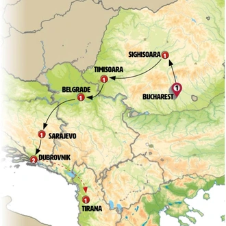 tourhub | Europamundo | Balkan´s Route | Tour Map