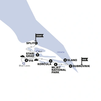 tourhub | Contiki | Croatia Island Sail Luxe | On-Deck Cabin | Summer | 2024 | Tour Map