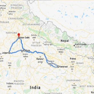 tourhub | UncleSam Holidays | Indian Getaway | Tour Map