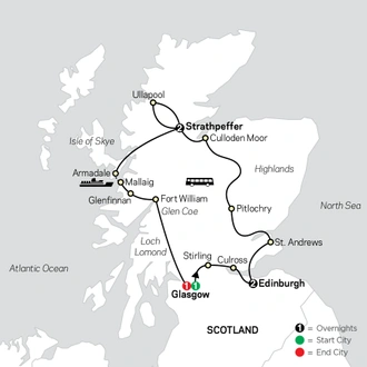 tourhub | Cosmos | Scottish Outland Adventure | Tour Map