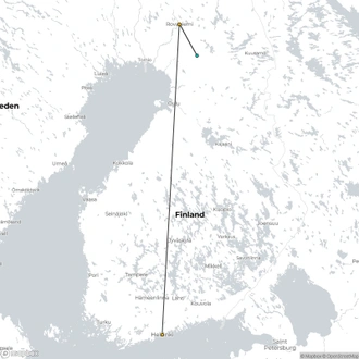 tourhub | Indus Travels | Aurora Borealis Glass Igloo | Tour Map