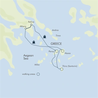tourhub | Exodus | Walking on the Greek Islands | Tour Map