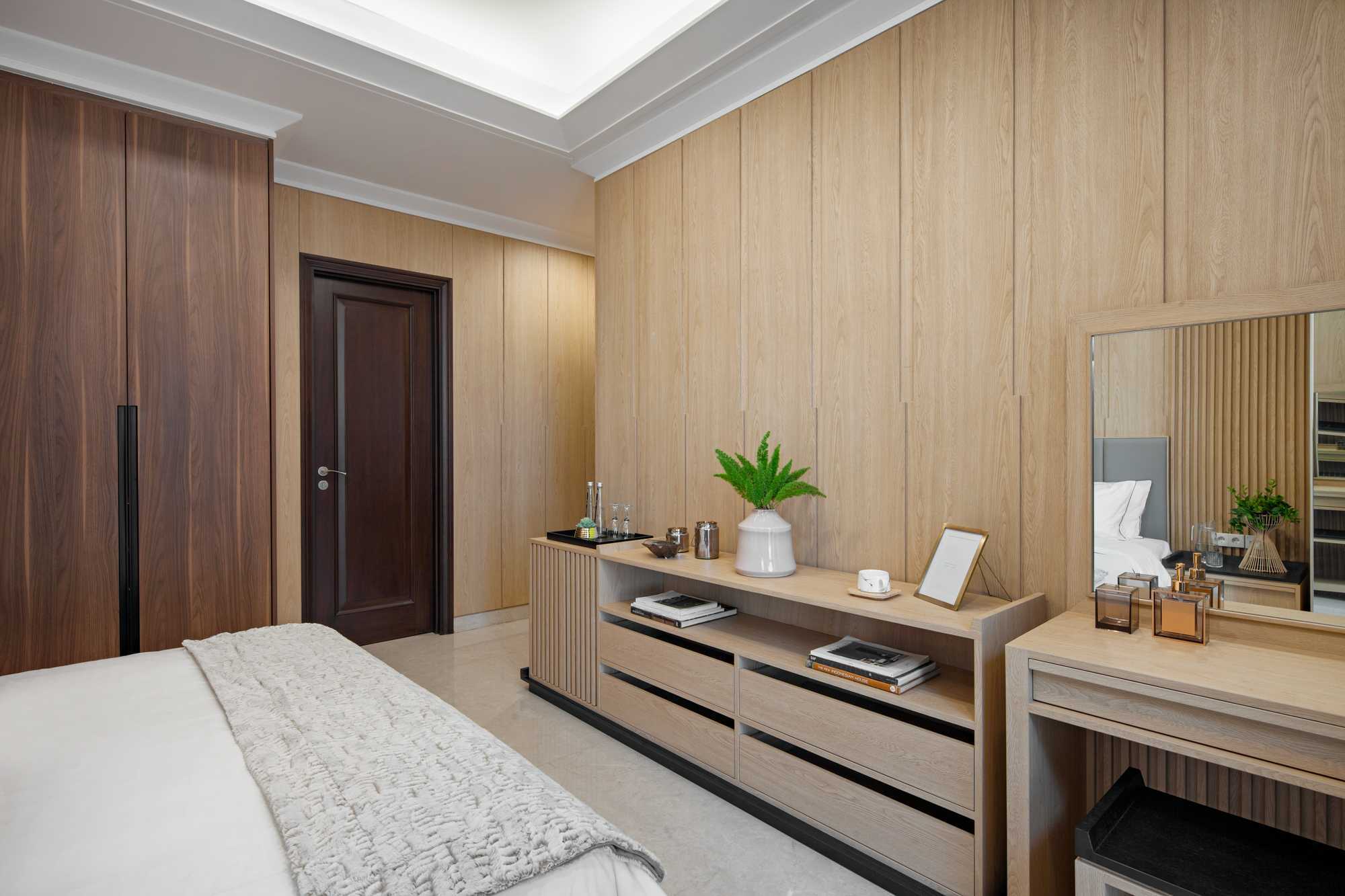 desain ruang apartemen ala kayu