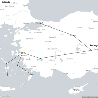 tourhub | ESKAPAS | Turkey and Greek Islands with 4-night cruise | Tour Map