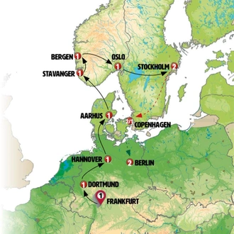 tourhub | Europamundo | Beautiful Views End Copenhagen | Tour Map