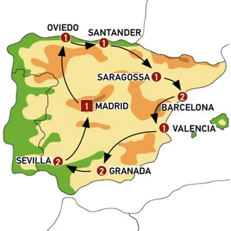 tourhub | Europamundo | Spanish Ole | Tour Map