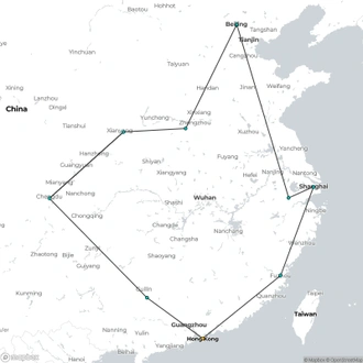 tourhub | Encounters Travel | China on a Shoestring tour | Tour Map