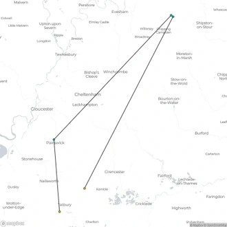 tourhub | Brightwater Holidays | England: Highgrove and the Cotswolds 796 | Tour Map