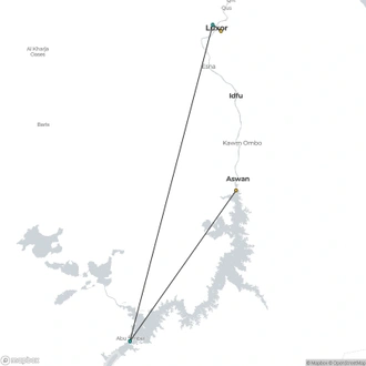 tourhub | Sun Pyramids Tours | Package 4 Days 3 Nights Luxor to Abu Simbel Short Break | Tour Map