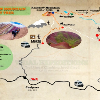 tourhub | Vidal Expeditions Peru | Rainbow Mountain Tour | Tour Map