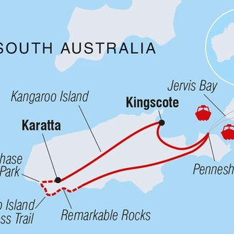 tourhub | Intrepid Travel | Hike the Kangaroo Island Wilderness Trail | Tour Map