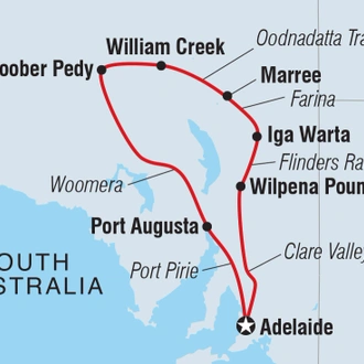 tourhub | Intrepid Travel | South Australia Outback Adventure | Tour Map