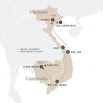 tourhub | Luxury Gold | Cambodia & Vietnam in Style | Tour Map
