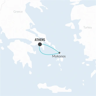 tourhub | Bamba Travel | Athens & Mykonos Adventure 7D/6N | Tour Map