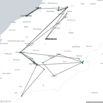 tourhub | Today Voyages | Imperial cities & Great south from Casablanca XM25-20 | Tour Map