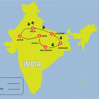 tourhub | Tweet World Travel | Premium India Essential Tour | Tour Map