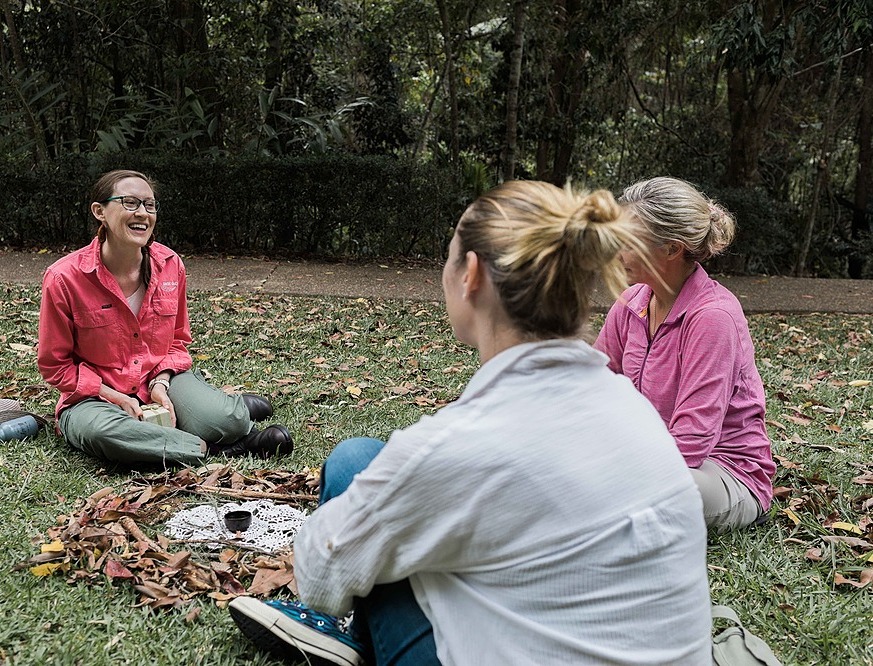 Reconnecting with Nature Session sculpture garden circle