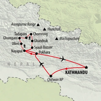 tourhub | On The Go Tours | Annapurna Panorama - 13 days | Tour Map