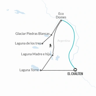 tourhub | Bamba Travel | Patagonia Glaciers Eco-Trek 3D/2N | Tour Map