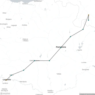 tourhub | Exodus Adventure Travels | Walking across the Pyrenees on the Camino Frances | Tour Map