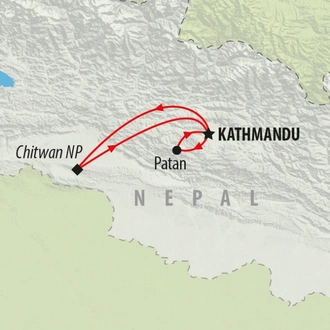 tourhub | On The Go Tours | Kathmandu & Chitwan NP - 6 days | Tour Map