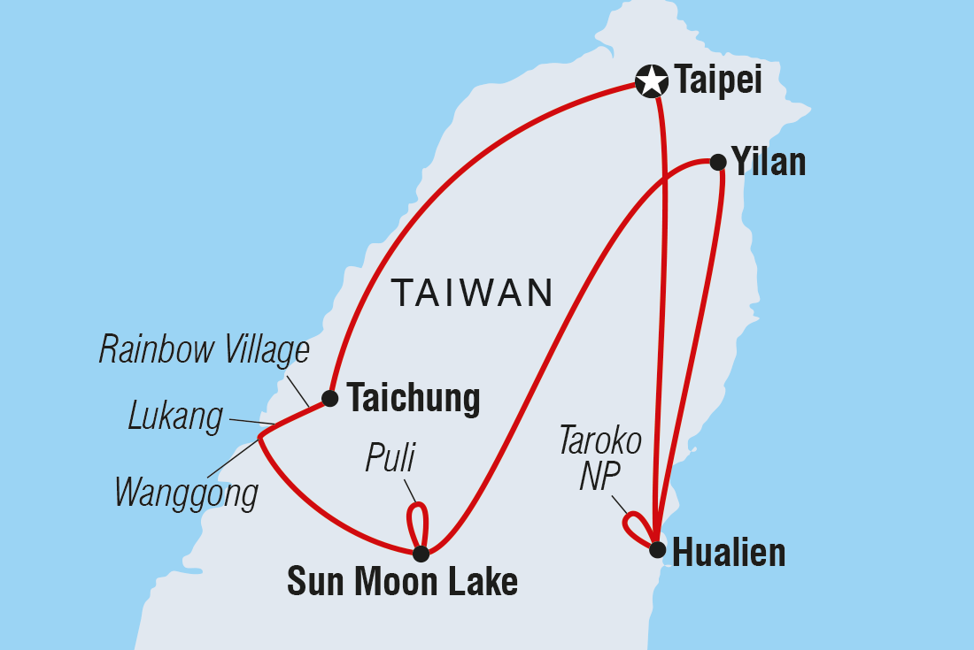 tourhub | Intrepid Travel | Explore Taiwan | Tour Map