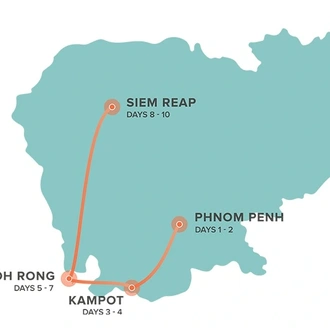 tourhub | Intro Travel | Cambodia Intro | Tour Map