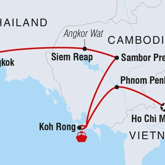 tourhub | Intrepid Travel | Real Cambodia | Tour Map