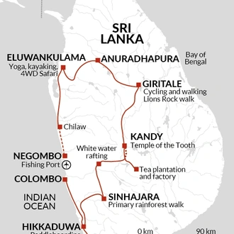 tourhub | Explore! | Active Sri Lanka! | Tour Map