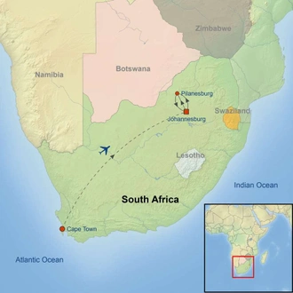 tourhub | Indus Travels | Best of South Africa | Tour Map