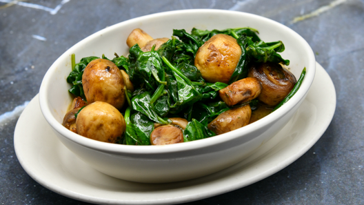 Sauteed Spinach & Button Mushrooms