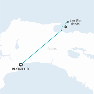 tourhub | Bamba Travel | San Blas Yanis Island Budget Experience 4D/3N | Tour Map