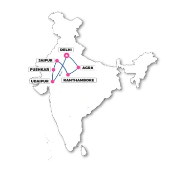 tourhub | TruTravels | India Uncovered | Tour Map