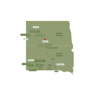 tourhub | Trafalgar | National Parks and Native Trails of the Dakotas | Tour Map