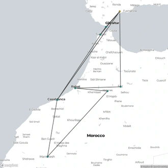 tourhub | Julia Travel | Special Package: Morocco with the Imperial Cities Express from Costa del Sol | Tour Map