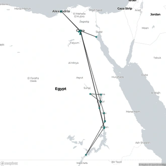 tourhub | Today Voyages | Footprints of the Pharaohs | Tour Map