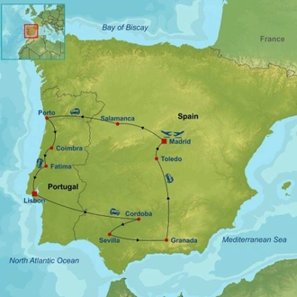 tourhub | Indus Travels | Best Of Spain and Portugal | Tour Map