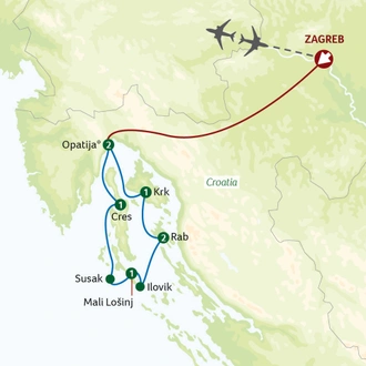 tourhub | Saga Holidays | Croatian Island Explorer | Tour Map