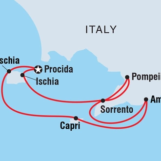 tourhub | Intrepid Travel | Amalfi Coast Sailing Adventure | Tour Map