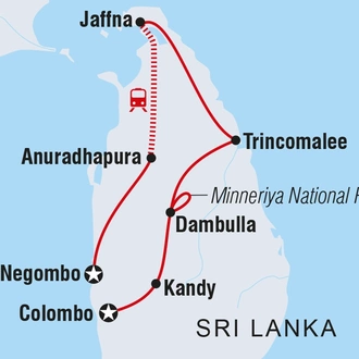tourhub | Intrepid Travel | Sri Lanka Explorer | Tour Map