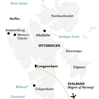 tourhub | Quark Expeditions | Spitsbergen Photography: Domain of the Polar Bear | Tour Map