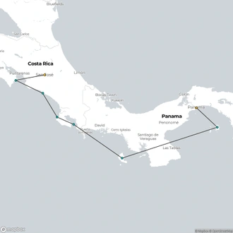 tourhub | Aurora Expeditions | Costa Rica & the Panama Canal | Tour Map