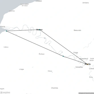 tourhub | CroisiEurope Cruises | The Must-see Sights of the Seine Valley (port-to-port cruise) | Tour Map