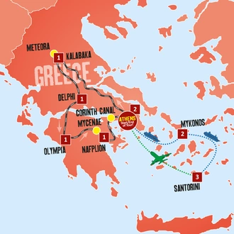 tourhub | Expat Explore Travel | Best Of Greece (2025 Departures) | Tour Map